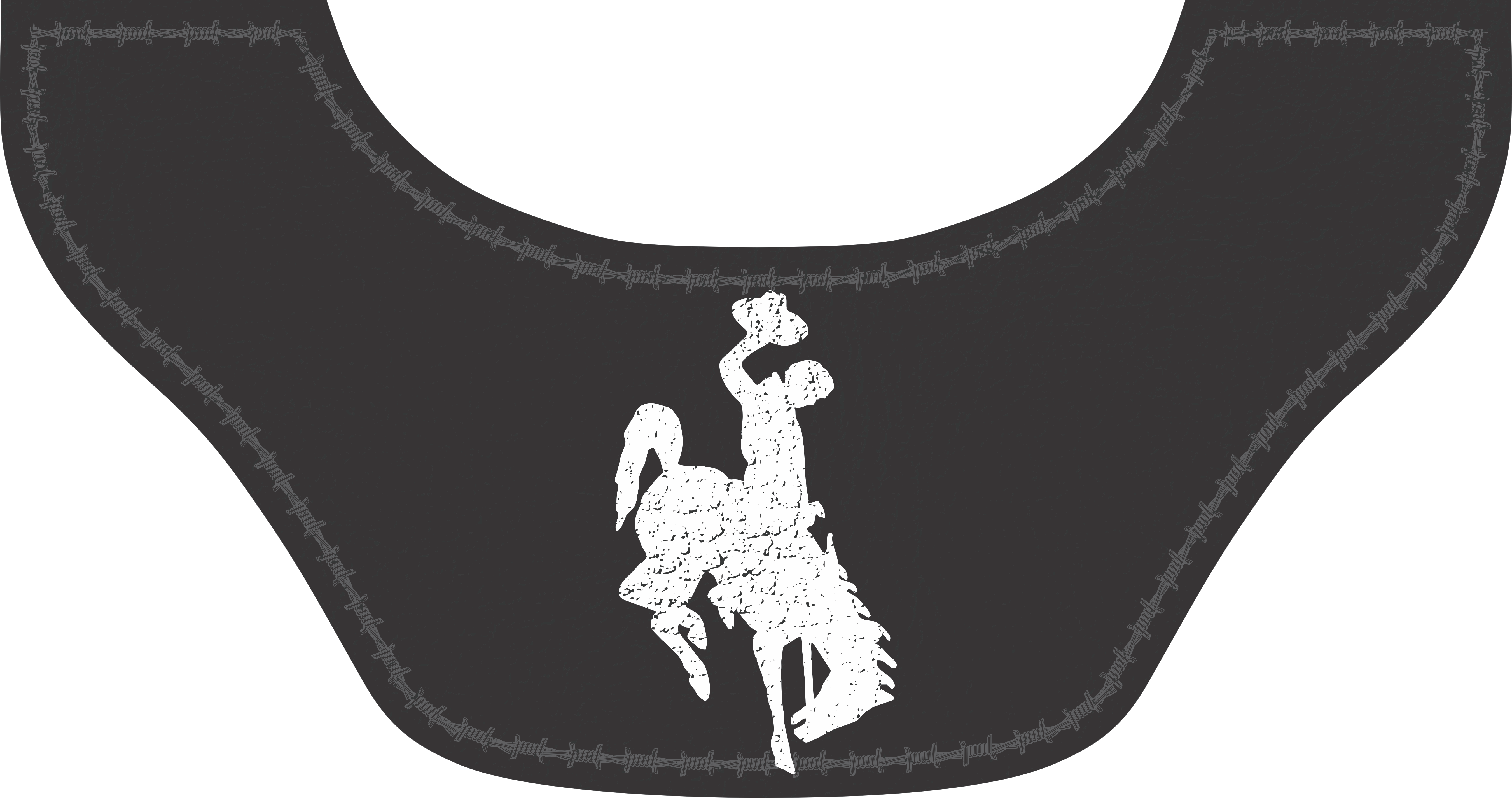 Wyoming Bucking Cowboy Bottom Bib  by Outlaw Leather